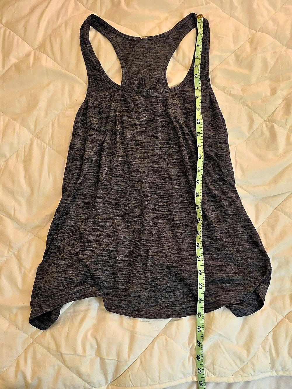 lululemon Essential Tank *Pleated (Tiger Space Dye Black White) ) Gray Racerbac - Picture 7 of 7